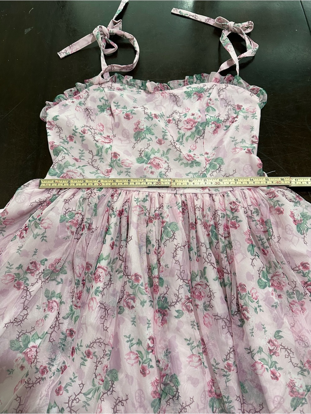 Disney Her Universe Light Pink Floral Ruffled Dress sleeping Beauty Sz l - Picture 8 of 11